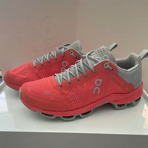 On running salmon sneakers size 7